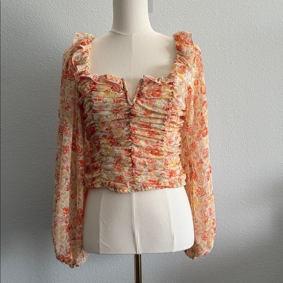 Free People Tops - Free People Mabel Printed Blouse Size XS